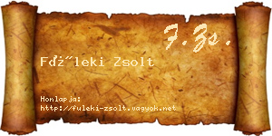 Füleki Zsolt névjegykártya